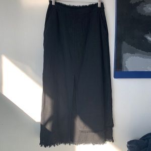 D.Efect black linen skirt